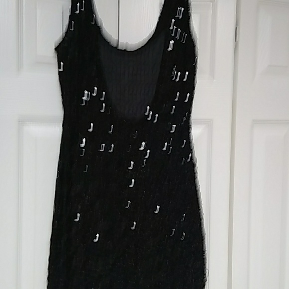 Sequined Black Cocktail Dress - Picture 2 of 4